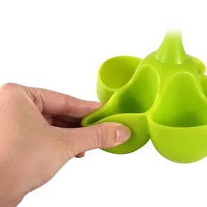 Support de cuiseur à œufs en silicone vert, ustensile de cuisine, porte-œufs flexible