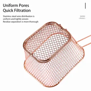 Stainless steel french fry basket square wire mesh deep fryer strainers for kitchen restaurant