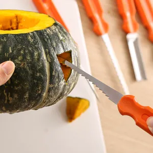 Juego de herramientas profesionales para tallar calabazas de Halloween con mangos.