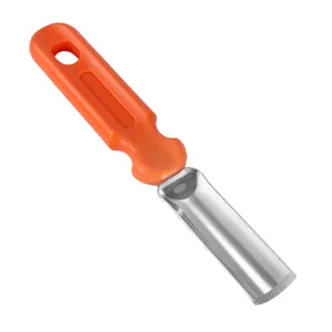 Herramienta de tallado de calabaza de acero inoxidable con mango naranja arcilla