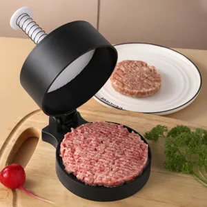Plastic burger press patty maker round meat press kitchen tool for making delicious burgers.