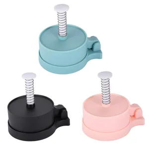 Plastic burger press and meat patty mold set for kitchen cooking, round food maker tool.