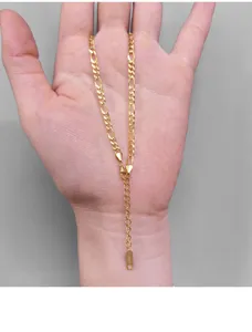 Collana Figaro in argento S925, elegante gioiello placcato oro minimalista per uso quotidiano.