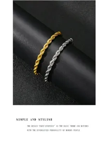 Wunderschönes S925 Silber Kordelarmband Set in Gold und Silber, elegant und schick für Damen.