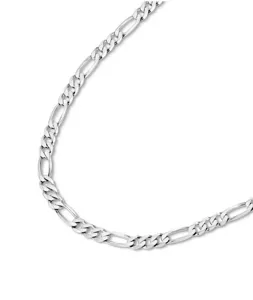 Collana con catena Figaro in argento sterling S925 vista ravvicinata dei dettagli.