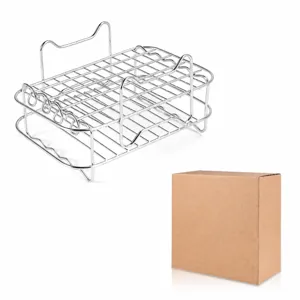 Stainless steel double layer steam rack air fryer basket cooling stand for kitchen use
