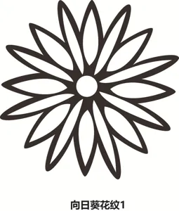 Sunflower pattern detail for custom bread lame scoring tool, clean vector design style option.