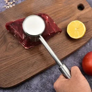 Stainless steel meat tenderizer mallet tool for kitchen steak beef hammer heavy duty pounding