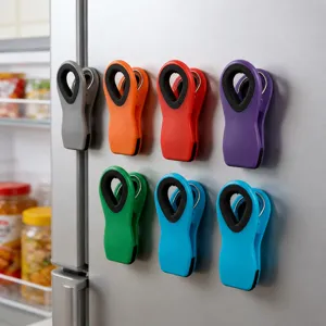 Set di 6 clip magnetiche colorate per frigorifero per chiusura sacchetti e cucina.