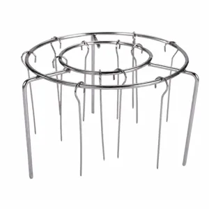 Stainless steel air fryer skewer rack vertical barbecue stand with hanging skewers kitchen tool