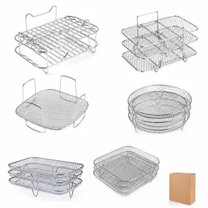 Rejilla deshidratadora para freidora de aire de acero inoxidable apilable accesorios de horno