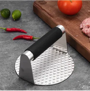 Prensa para hamburguesas de acero inoxidable picadora de carne pesada para barbacoa exterior