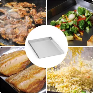 Piastra per barbecue in acciaio inossidabile, vassoio robusto per carne pesce e verdure.