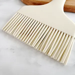 Silicone basting brush for kitchen cooking and barbecue, heat resistant white food brush tool.