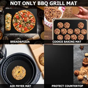 Wiederverwendbare Glasfaser Antihaft Backmatte und BBQ Grillmatte Detailansicht Ofen.