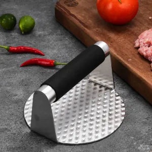 Prensa para hamburguesas de acero inoxidable para cocina y barbacoa al aire libre, molde de carne.