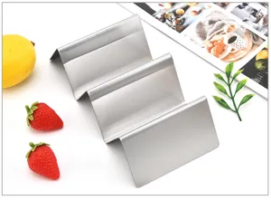 Edelstahl Taco Halter Ständer für Küche, robustes Metall Wellendesign Präsentationsregal neu.