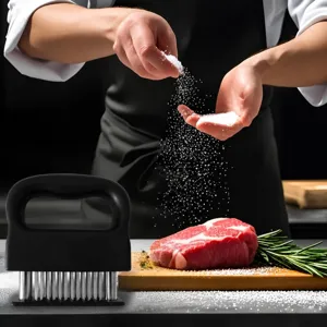 Battere carne batticarne con 48 aghi in acciaio inox per bistecche tenere e saporite.