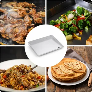 Piastra in acciaio inossidabile per barbecue all'aperto, teglia piatta e pesante e spessa.