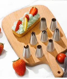 Edelstahl Spritzbeutel Tüllen Set, nahtlose Backen Gebäck Tüllen für professionelle Kuchendekoration.