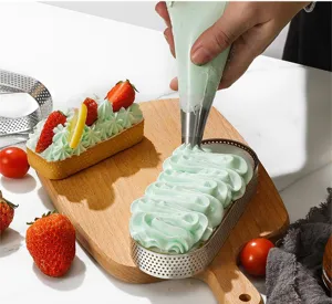 Edelstahl Tuelle Set fuer Tortendekoration, langlebige Backwerkzeuge fuer Kuchen und Gebaeck.