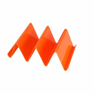 Bright orange plastic taco holder W-shape tortilla stand kitchen rack 17cm 57g