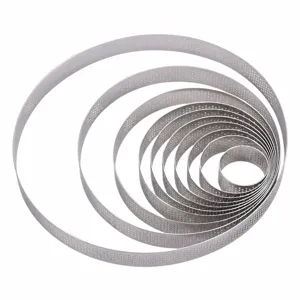 Set di cerchi per crostata perforati in acciaio inox 304 stampo per torta mousse rotondo