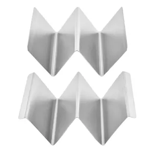 Support à Taco en Acier Inoxydable en Forme de W Rack à Tortilla Double Grille Présentoir Outil de Cuisine