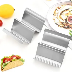 Support a tacos en acier inoxydable a 2 fentes stand pour tortillas outil de cuisine mexicain.