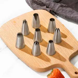 Edelstahl Spritztueten Set, professionelle Kuchen Deko Werkzeuge zum Backen und Dekorieren.