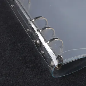 A6 transparente Ringbuch Einlage, klare PVC Ersatzhülle Detailansicht für Notizbuch.
