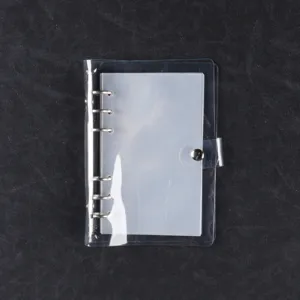 Transparente A6 PVC Ringbuchhülle mit Metallringen und Druckknopfverschluss für den Alltag