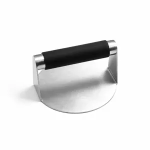 Presse a burger en acier inoxydable avec poignee noire pour cuisine viande hachee