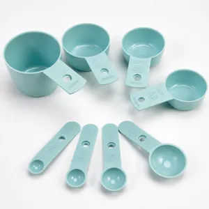 Kit de 8 tasses et cuillères à mesurer en plastique pour cuisine pâtisserie avec échelle