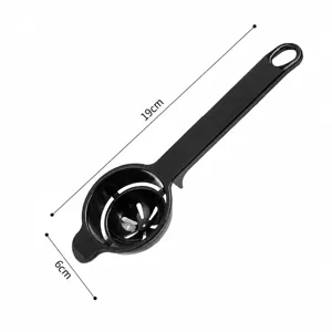 Black plastic egg white separator kitchen tool long handle egg filter baking gadget main