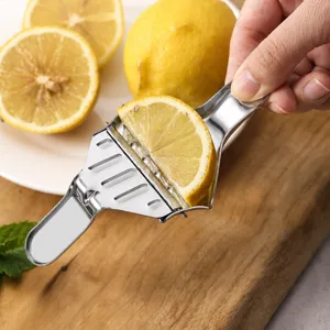 Stainless steel lemon squeezer manual fruit juicer kitchen tool for citrus and lemon wedge press