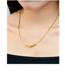S925 Sterling Silber Schlangenkette Halskette mit vielseitigem Verschluss, elegante Schmuck.