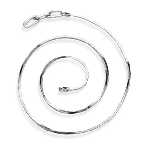 S925 Sterlingsilber quadratische Schlangenkette Halskette mit verstellbarem Verschluss Damen.