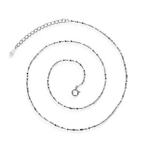 S925 Sterling Silber glitzernde Kette Halskette Damen minimalistischer Schmuck