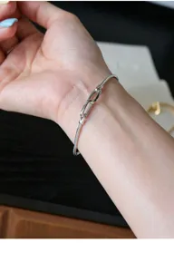 S925 Silber quadratische Schlangenkette verstellbares Armband, moderner Luxus Damenschmuck.
