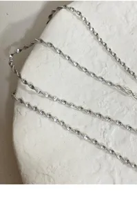 S925 Sterling Zilver Gedraaide Mesketting Ketting Minimalistische Elegante Sieraden