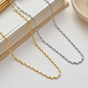S925 sterling zilveren twist blad ketting voor vrouwen, elegante niche design sleutelbeen sieraad.