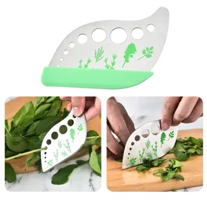 Stainless steel herb stripper 9-hole kitchen tool for stripping leaves quickly and easily.