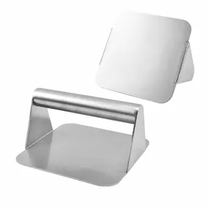 Durable stainless steel square meat press and manual burger patty maker kitchen tool