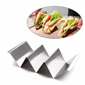 Edelstahl Taco Halter W-förmiger Ständer für mexikanische Tacos und Küchenzubehör