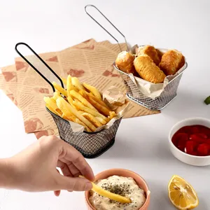 Stainless steel french fry basket wire mesh frying strainer for snacks kitchen restaurant