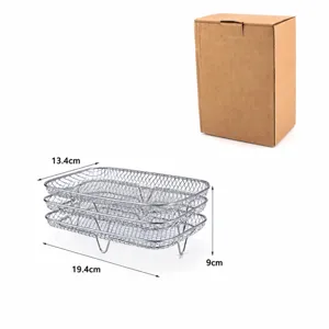 Détails de grille pour friteuse à air en inox, panier déshydrateur à 3 couches.