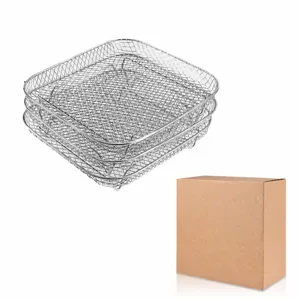 Grille de sechage pour friteuse sans huile en acier inoxydable panier multicouche cuisine outil.