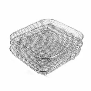 Rejilla deshidratadora de acero inoxidable para freidora de aire apilable accesorio de cocina