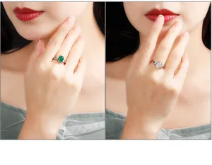 Detailaufnahme des Sterlingsilber Rings mit ovalem Edelstein elegant an der Hand getragen.